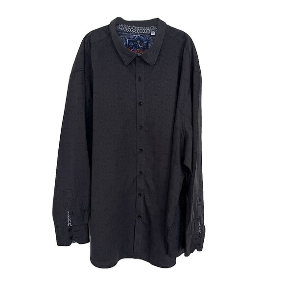 Men's 5XL Robert Graham BLACK Stellman Long Sleeved Sport Shirt - Picture 3 of 15